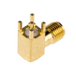 1 pcs - RS PRO, jack PCB Mount SMA Connector, 50Ω, Solder Termination, Right Angle Body