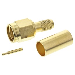 1 pcs - Telegartner, Plug Cable Mount SMA Connector, 50Ω, Crimp Termination, Straight Body