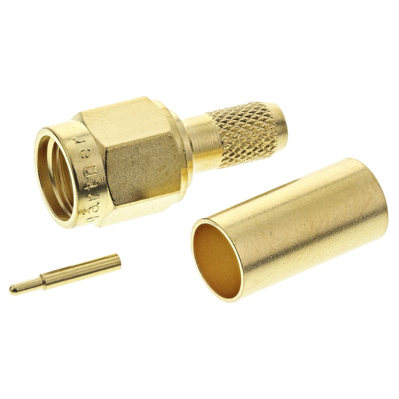 1 pcs - Telegartner, Plug Cable Mount SMA Connector, 50Ω, Crimp Termination, Straight Body