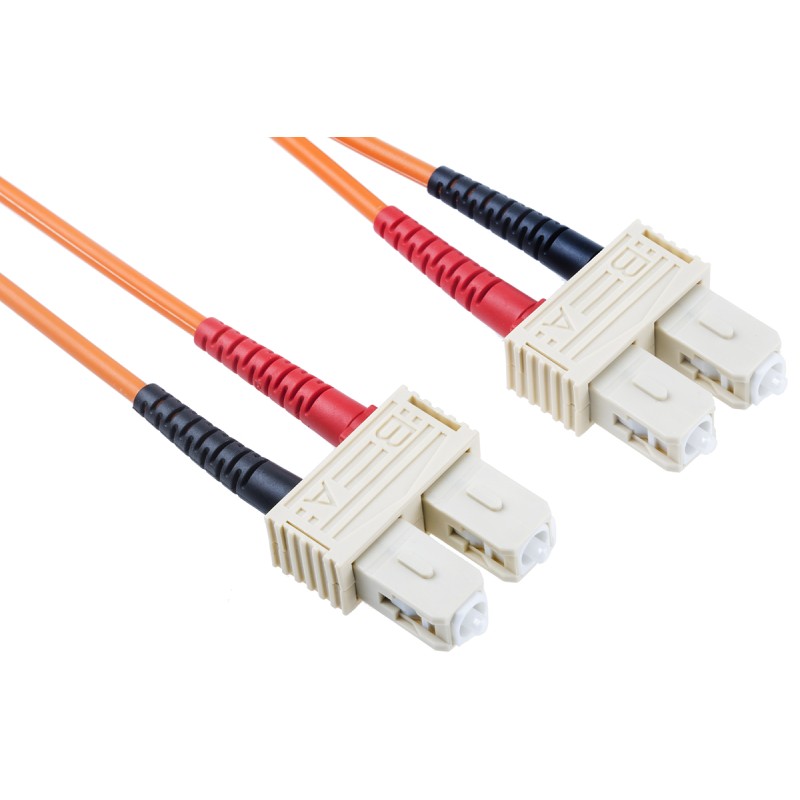 1 pcs - RS PRO SC to SC Duplex Multi Mode OM2 Fibre Optic Cable, 50/125μm, Orange, 10m