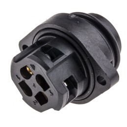 1 pcs - Amphenol Industrial Circular Connector, 4 Contacts, Panel Mount, Socket, Male, IP65, IP67, Ecomate Series