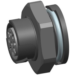 1 pcs - Amphenol Industrial Circular Connector, 6 Contacts, Cable Mount, M16 Connector, Socket, Female, IP68, Quicklock