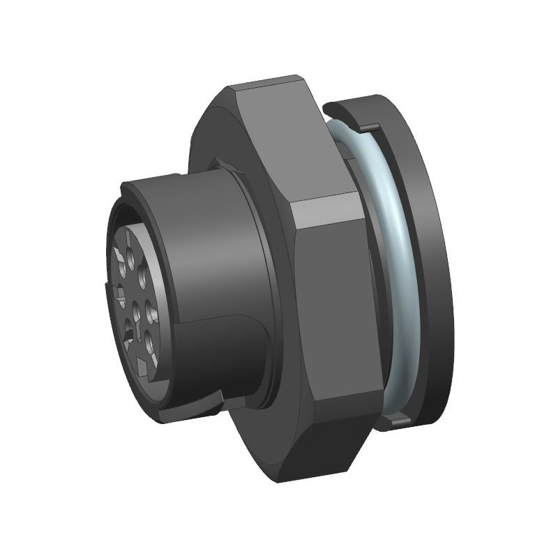 1 pcs - Amphenol Industrial Circular Connector, 6 Contacts, Cable Mount, M16 Connector, Socket, Female, IP68, Quicklock