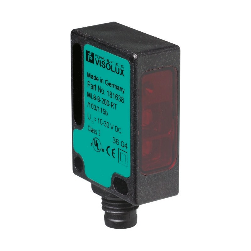 1 pcs - Pepperl + Fuchs Diffuse Photoelectric Sensor, Block Sensor, 20 mm - 200 mm Detection Range