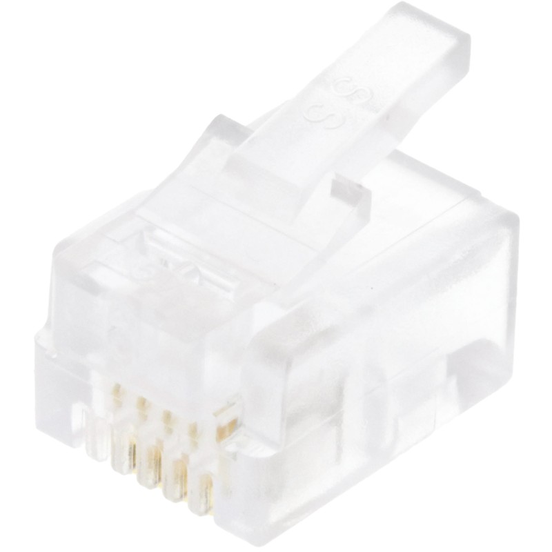 10 pcs - Bel-Stewart 940-SP Series Male RJ14 Connector, Cable Mount, Cat3, UTP Shield