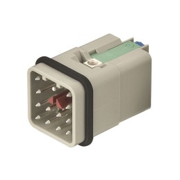 1 pcs - HARTING Heavy Duty Power Connector Insert, 10A, Male, Han Q Series, 12 Contacts