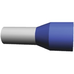 50 pcs - TE Connectivity Insulated Crimp Bootlace Ferrule, 12mm Pin Length, 5.8mm Pin Diameter, 16mm² Wire Size, Blue