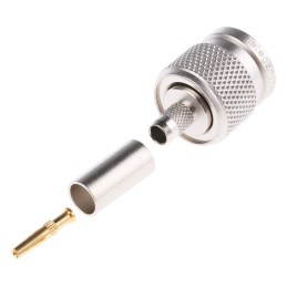 1 pcs - Telegartner, Plug Cable Mount TNC Connector, 50Ω, Crimp Termination, Straight Body