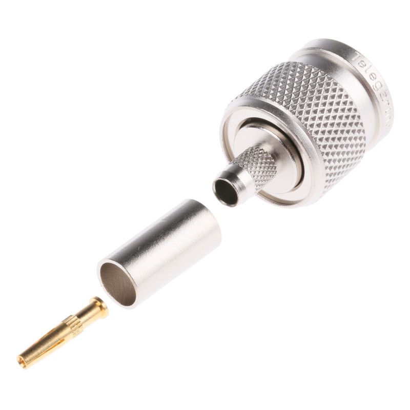 1 pcs - Telegartner, Plug Cable Mount TNC Connector, 50Ω, Crimp Termination, Straight Body