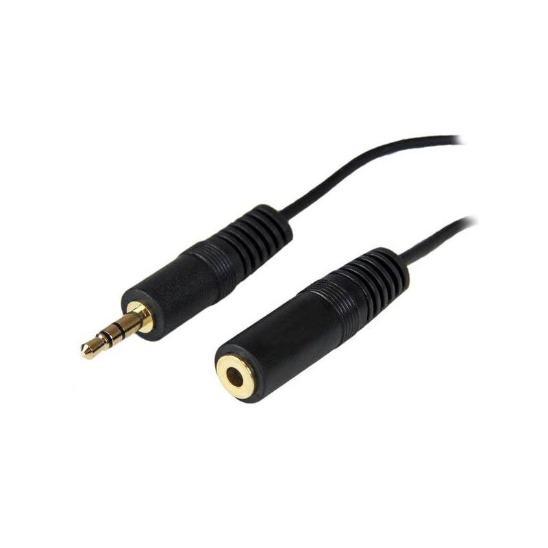 1 pcs - StarTech.com Male 3.5mm Stereo Jack to Female 3.5mm Stereo Jack Aux Cable, Black, 3.7m