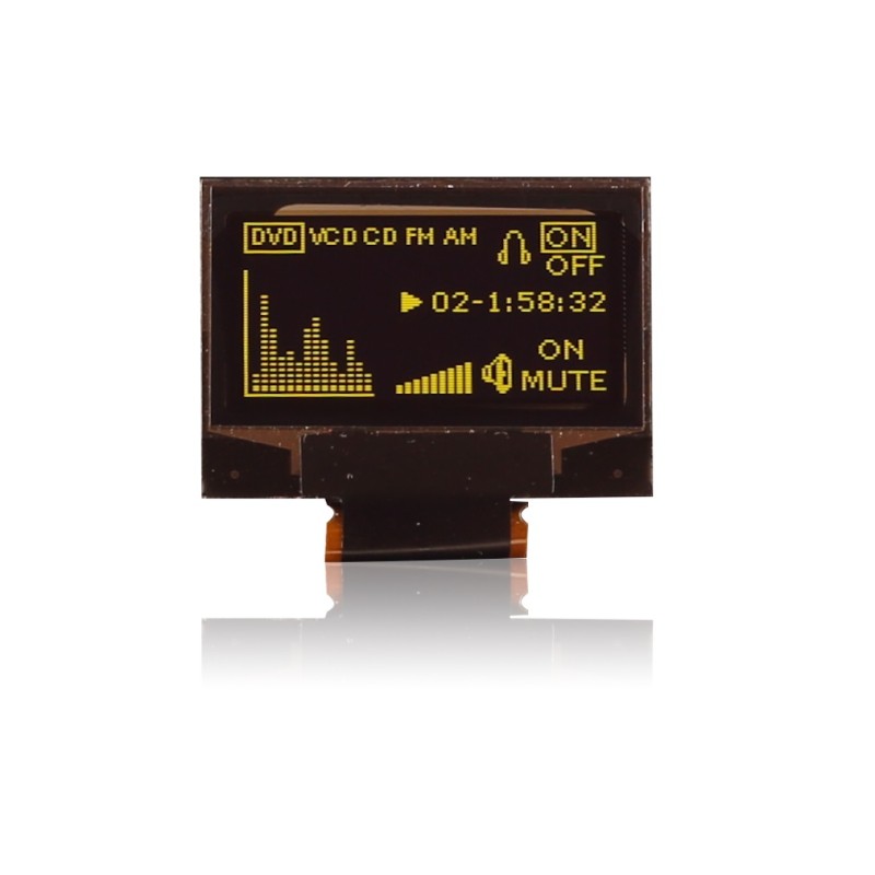 1 pcs - Midas 0.96in Yellow Passive matrix OLED Display 128 x 64pixels COT I2C, Parallel, SPI Interface