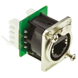 1 pcs - Neutrik etherCON Series Female RJ45 Connector, Cable Mount, Cat5e