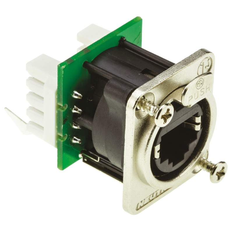 1 pcs - Neutrik etherCON Series Female RJ45 Connector, Cable Mount, Cat5e