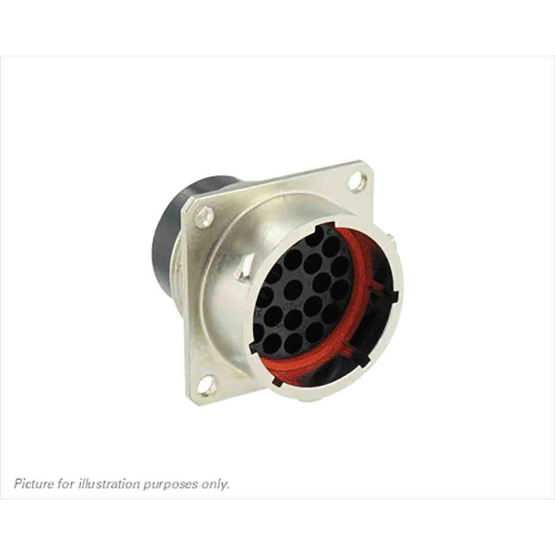 1 pcs - Souriau Circular Connector, 23 Contacts, Flange Mount, Plug, Male, IP68, IP69K, UT0 Series