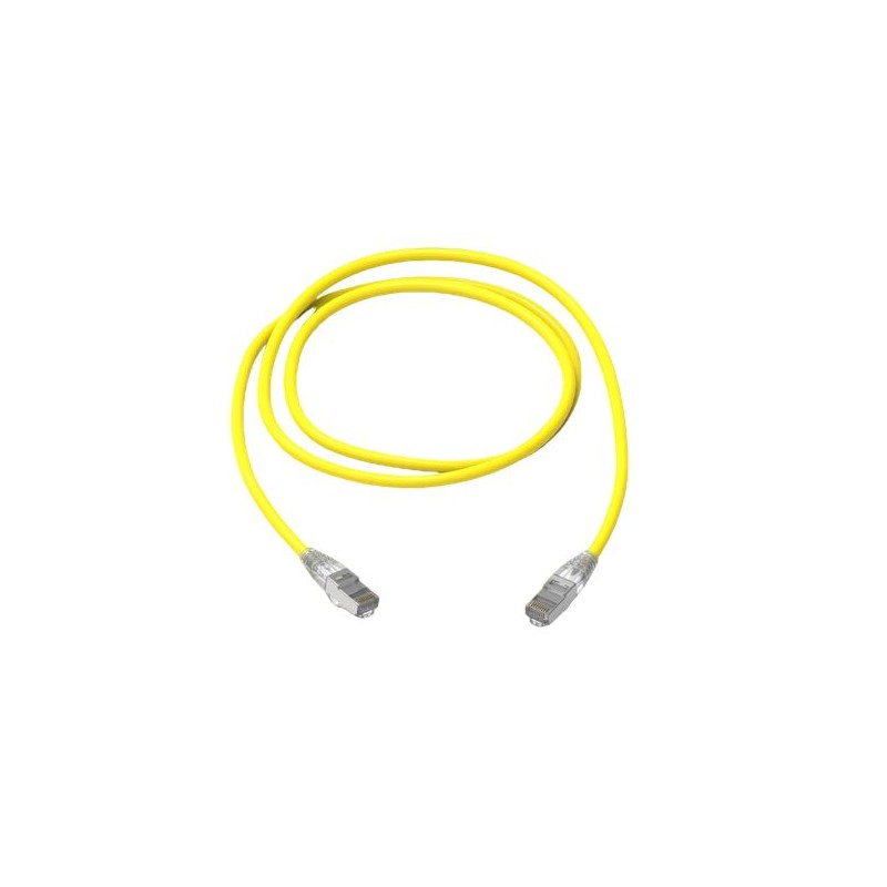 1 pcs - Amphenol Industrial Cat6a RJ45 to RJ45 Ethernet Cable, S/FTP, Yellow, 1m