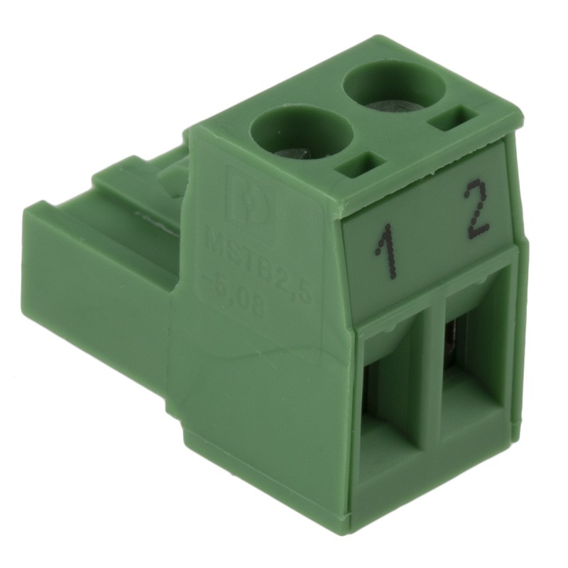 1 pcs - Phoenix Contact 5.08mm Pitch 2 Way Pluggable Terminal Block, Plug, Plug-In, Screw Termination