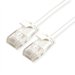 1 pcs - Roline Cat6a Straight Male RJ45 to Straight Male RJ45 Ethernet Cable, UTP, White LSZH Sheath, 500mm