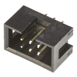 1 pcs - Amphenol T821 Series Straight Through Hole PCB Header, 6 Contact(s), 2.54mm Pitch, 2 Row(s), Shrouded