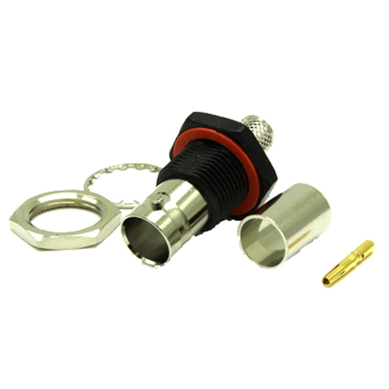1 pcs - COAX Connectors, jack Panel Mount BNC Connector, 75Ω, Crimp Termination, Straight Body