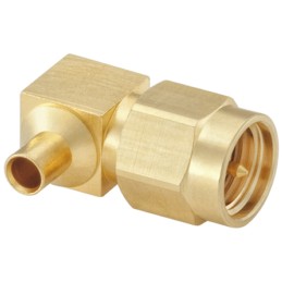 1 pcs - Rosenberger SMA Series, Plug Cable Mount SMA Connector, 50Ω, Solder Termination, Right Angle Body