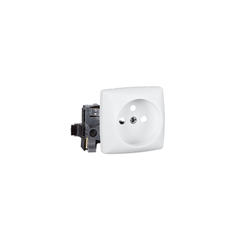 1 pcs - Legrand White 1 Gang Plug Socket, 16A, Type E - French, Indoor Use