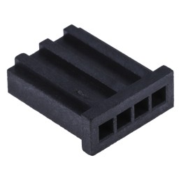 10 pcs - TE Connectivity, AMPMODU MOD II Female Connector Housing, 2.54mm Pitch, 4 Way, 1 Row
