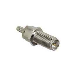 1 pcs : CONREVSMA005 - RF Connectors / Coaxial Connectors RPSMA Fml Blkhd Rear Mnt Crimp, RG-174