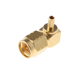 1 pcs - RS PRO, Plug Cable Mount SMA Connector, 50Ω, Crimp Termination, Right Angle Body