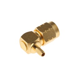 1 pcs - RS PRO, Plug Cable Mount SMA Connector, 50Ω, Crimp Termination, Right Angle Body