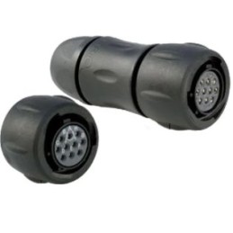 1 pcs - Souriau Circular Connector, 10 Contacts, Cable Mount, Socket, Male, IP68, IP69K, UTS Series