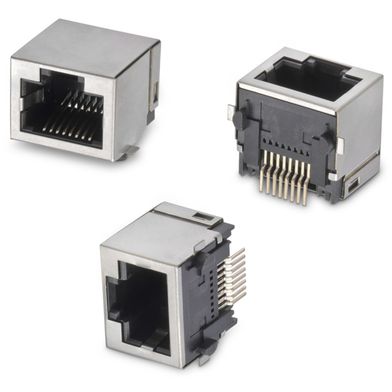 1 pcs - Wurth Elektronik WR-MJ Series Female RJ45 Connector, Surface Mount, Nickel Plated Brass Shield