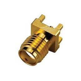 1 pcs : PCB.SMAFSTJ.A.HT - RF Connectors / Coaxial Connectors SMA Straight PCB Mount, Jack, Gold, 50ohm, Through Hole Pin