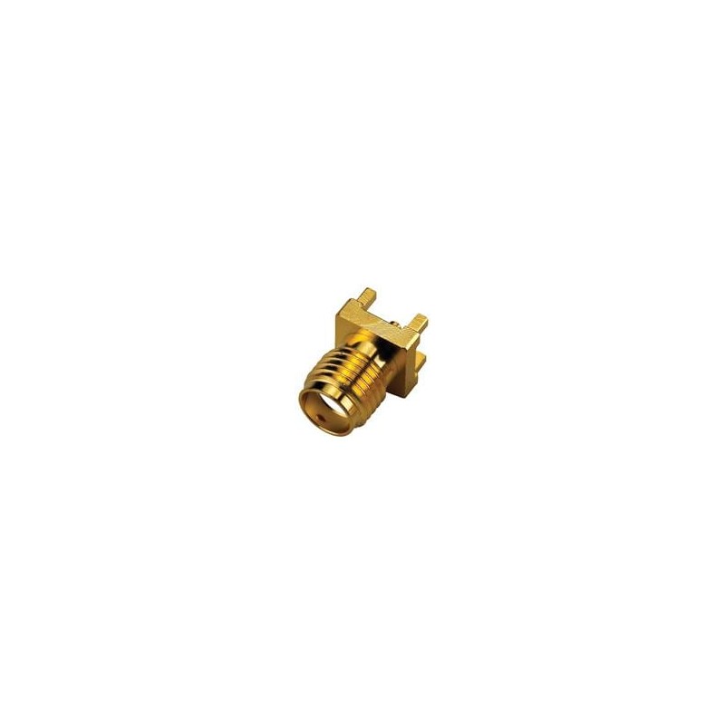 1 pcs : PCB.SMAFSTJ.A.HT - RF Connectors / Coaxial Connectors SMA Straight PCB Mount, Jack, Gold, 50ohm, Through Hole Pin
