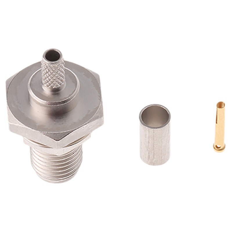1 pcs - Telegartner, jack Panel Mount SMA Connector, 50Ω, Crimp Termination, Straight Body