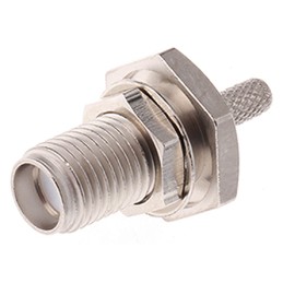 1 pcs - Telegartner, jack Panel Mount SMA Connector, 50Ω, Crimp Termination, Straight Body
