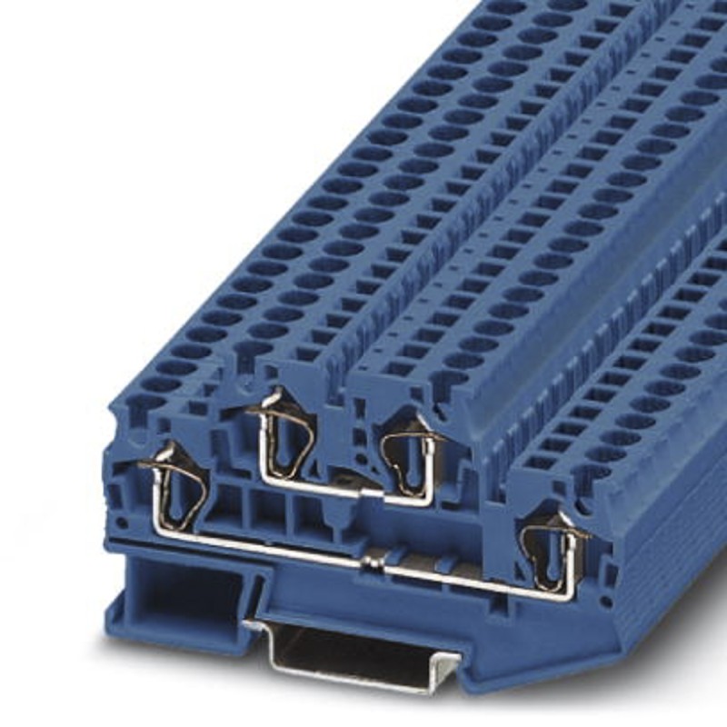 1 pcs - Phoenix Contact STTB 4 BU Series Blue Double Level Terminal Block, 0.08 - 6mm², Double-Level, Spring Clamp