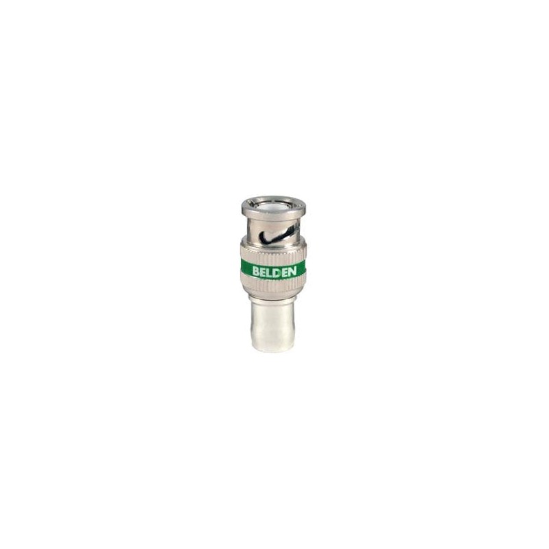 1 pcs : 1694ABHD1 - RF Connectors / Coaxial Connectors RG6 BNC HD 1 PIECE COMPRESN CONECTR GRN
