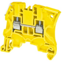 10 pcs - Entrelec ZS4 Series Yellow Feed Through Terminal Block, 4mm², Single-Level, Screw Termination, ATEX