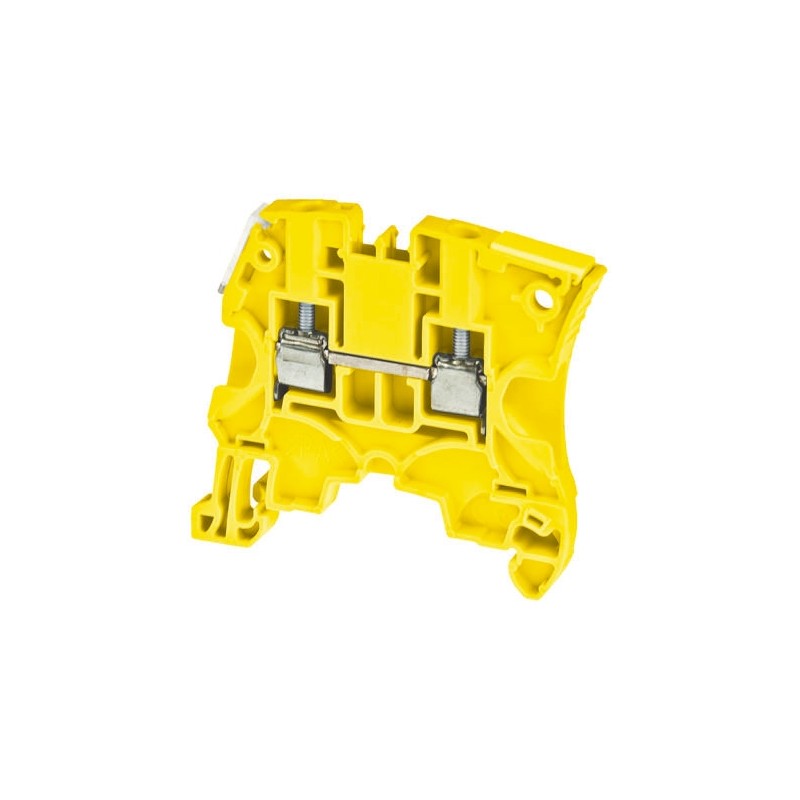 10 pcs - Entrelec ZS4 Series Yellow Feed Through Terminal Block, 4mm², Single-Level, Screw Termination, ATEX