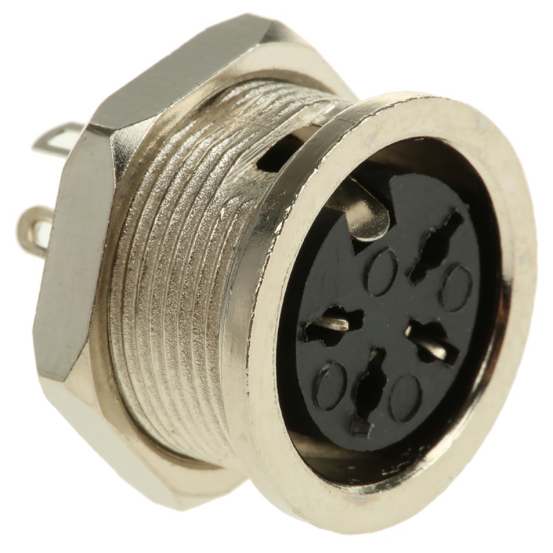 1 pcs - RS PRO 4 Pole Din Socket, 4A, 100 V ac, Female, Panel Mount