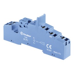 1 pcs - Finder 97 5 Pin 250V ac DIN Rail Relay Socket, for use with 46.61 Relay