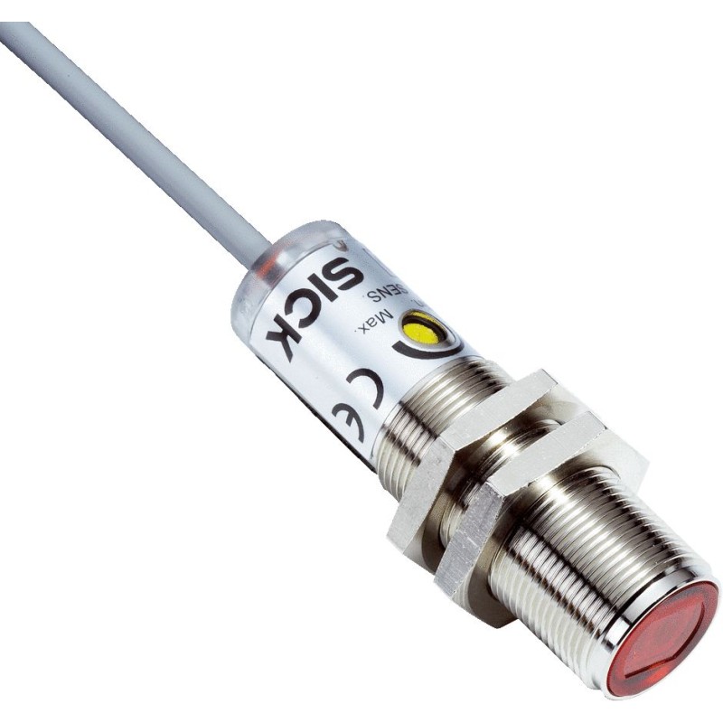 1 pcs - Sick Through Beam Photoelectric Sensor, Barrel Sensor, 0 - 28 m Detection Range