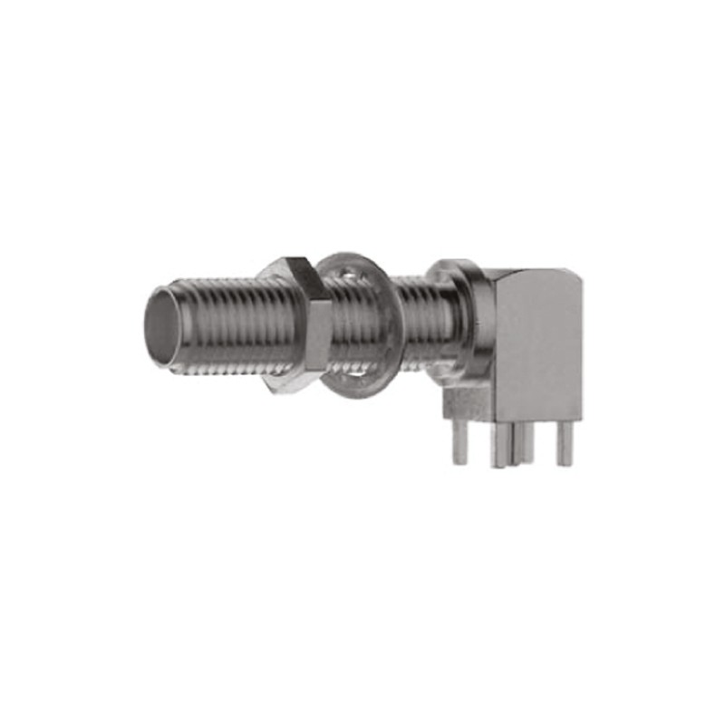 15 pcs - Telegartner, jack PCB Mount SMA Connector, 50Ω, Solder Termination, Right Angle Body