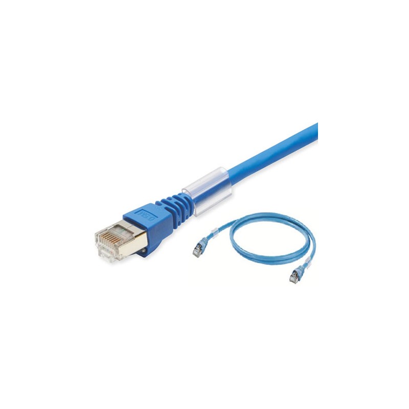 1 pcs - Omron Cat6a Male RJ45 to Male RJ45 Ethernet Cable, S/FTP, Blue LSZH Sheath, 300mm, Low Smoke Zero Halogen (LSZH)