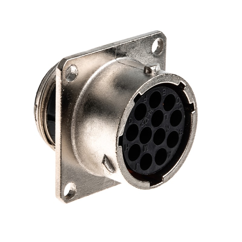 1 pcs - Souriau, UTO 12 Way Wall Mount MIL Spec Circular Connector Receptacle, Socket Contacts,Shell Size 14, Bayonet Coupling