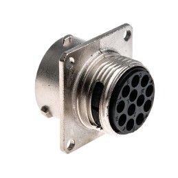 1 pcs - Souriau, UTO 12 Way Wall Mount MIL Spec Circular Connector Receptacle, Socket Contacts,Shell Size 14, Bayonet Coupling
