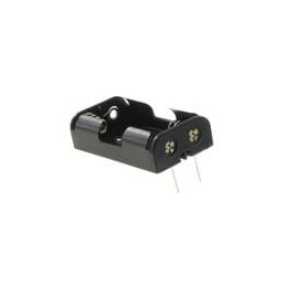 1 pcs : 12BH321P-GR - Cylindrical Battery Contacts, Clips, Holders & Springs 2 'AA' PC LEADS BLK