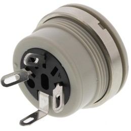 1 pcs - Hirschmann, MAB 3 Pole Din Socket, DIN 41524, 4A, 34 V ac/dc IP30, Screw Lock, Female, Panel Mount