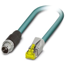 1 pcs - Phoenix Contact Cat6a Straight Male M12 to Straight Male RJ45 Ethernet Cable PUR Sheath, 20m