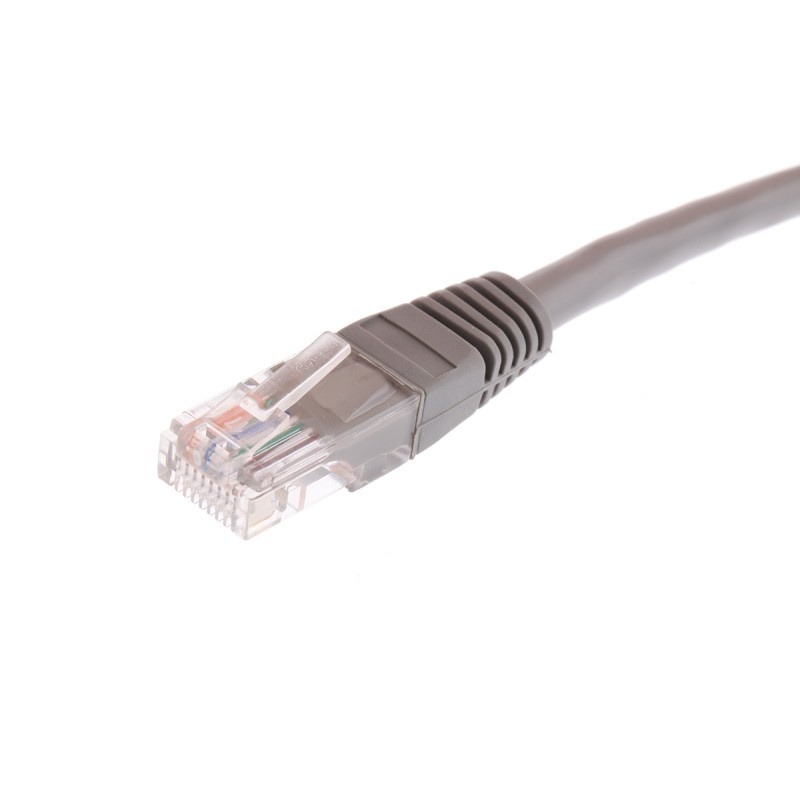 1 pcs - RS PRO Cat5e Male RJ45 to Male RJ45 Ethernet Cable, U/UTP, Grey PVC Sheath, 3m